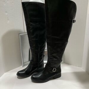 Sun + Stone Anyna - Wide Calf Knee-High Boots Black Size 8 - Very Stylish Boot!